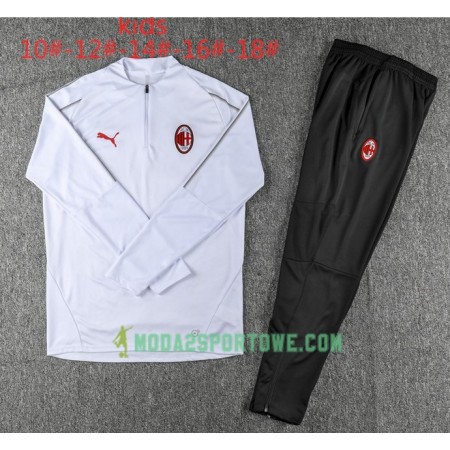 AC Milan Dziecięcy Komplet Bluzy Treningowe Biały 2018/19